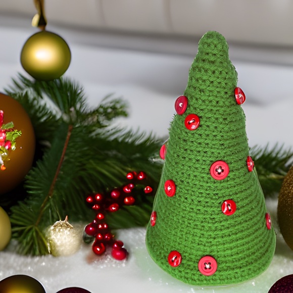 Handmade Crochet Christmas Tree Decor - Picture 3 of 5
